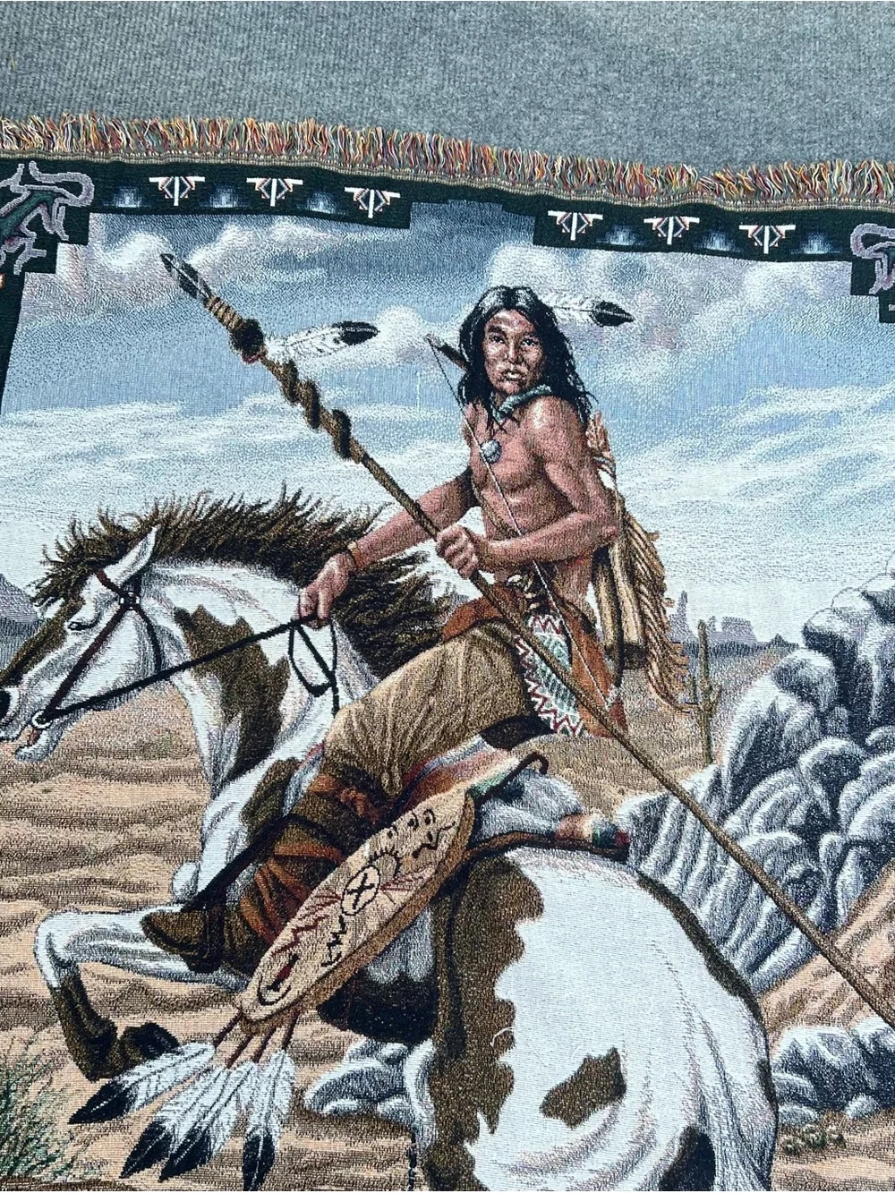 Vintage Native American Tapestry Quilt